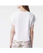 T-shirt met roze parels