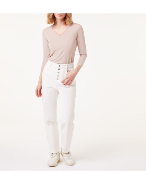 Maglietta Warm Me Up in pizzo color sabbia