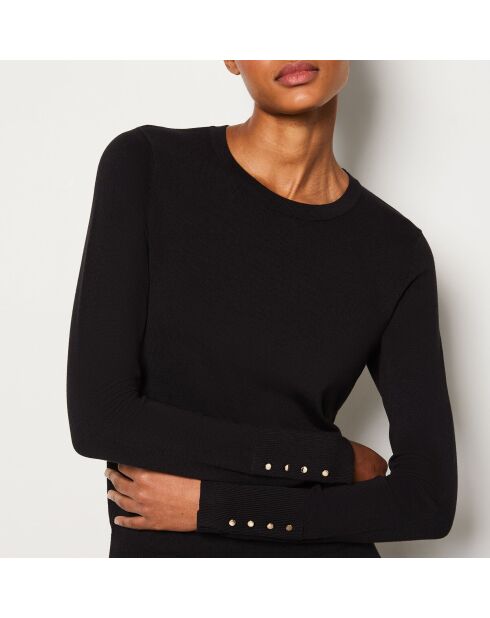 Schwarzer runder Pullover