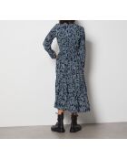 Ein langes Kleid mit Aleka-Print in Marineblau