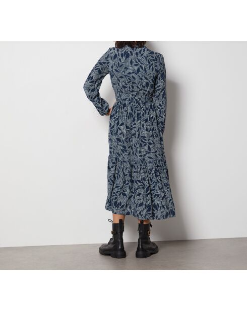 Ein langes Kleid mit Aleka-Print in Marineblau