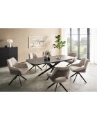 Table ceramique Vetro black marbre anthracite - 140x77x90 cm