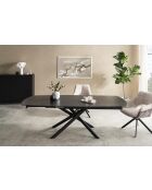 Table ceramique Vetro black marbre anthracite - 140x77x90 cm