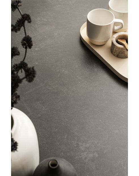 Table ceramique Vetro black marbre anthracite - 140x77x90 cm