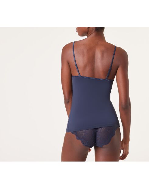 Warm Me Up marineblauwe trui met kant