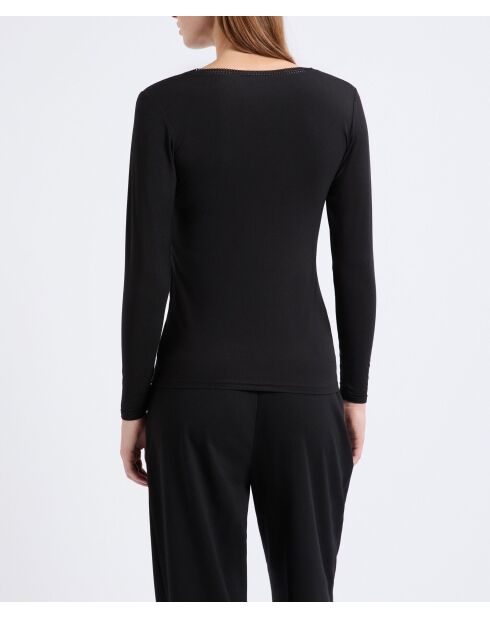 Warm Me Up Schwarzes Spitzen-T-Shirt