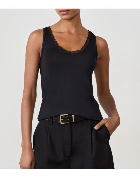 Warm Me Up Lace zwarte tanktop