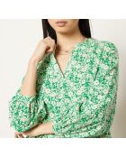 Cara-Kleid gedruckt auf grünem Hintergrund