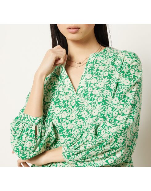 Abito Cara stampato su fondo verde