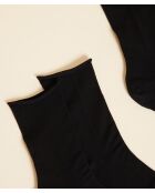 Calzini midi in cotone nero 2PP