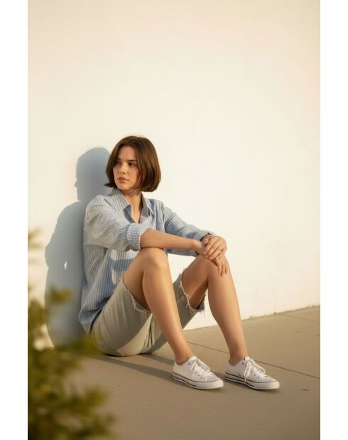 Chemise en lin mélangé Roxanne ciel