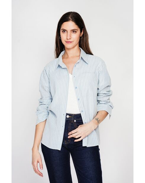 Chemise en lin mélangé Roxanne ciel