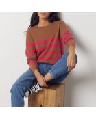 Jersey Anabelle de rayas marrones y rosas