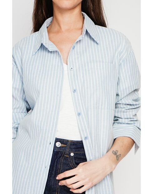 Chemise en lin mélangé Roxanne ciel