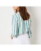 Blauwgroen gestreept hemd van Molya