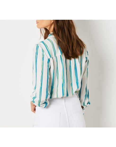 Blauwgroen gestreept hemd van Molya