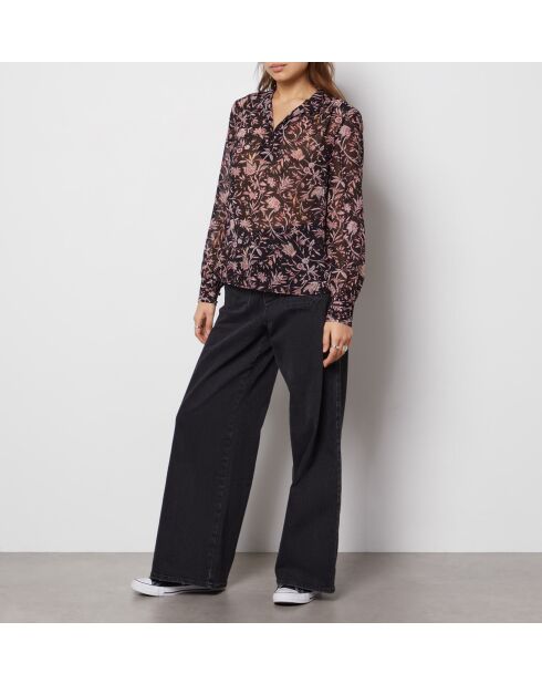 Blusa estampada negra Paulina