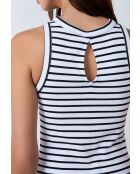 Camiseta sin mangas Steffia a rayas blancas y negras