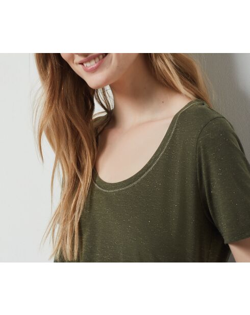 Delfa khakifarbenes olivgrünes T-Shirt