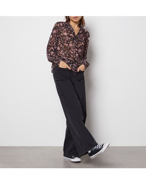 Blusa estampada negra Paulina