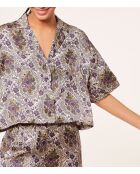 Reeva Shirt mit lila Hintergrundprint