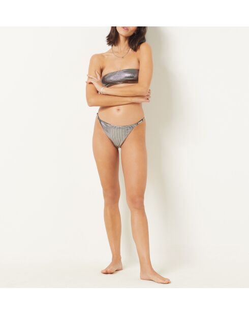 Ficell Futurista silberne brasilianische Bikinihose