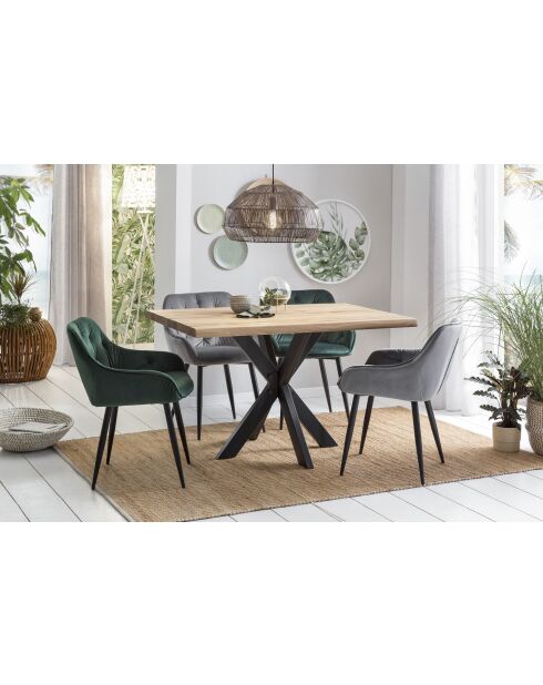 Table chêne massif huilé naturelle - 140x77x85 cm