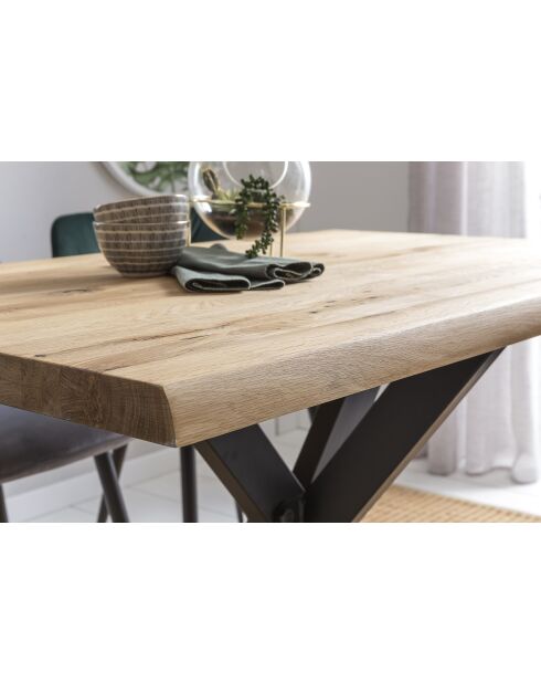 Table chêne massif huilé naturelle - 140x77x85 cm