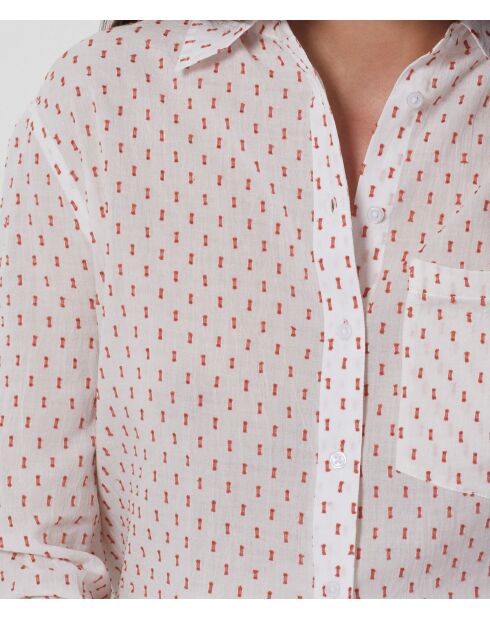 Weißes besticktes Hemd Olaria
