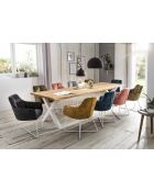 Tafel in natuurlijk geolied massief eikenhout - 300x77x110 cm