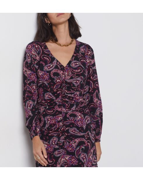 Vestido Ofelia con fondo morado