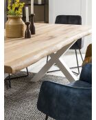 Tafel in natuurlijk geolied massief eikenhout - 300x77x110 cm
