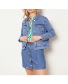 Koningsblauw jasje met ceintuur