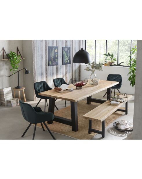 Table chêne massif huilé naturelle - 160x77x90 cm