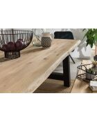 Table chêne massif huilé naturelle - 160x77x90 cm