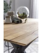 Table chêne sauvage massif huilé avec fissures de croissance et branches naturelle - 125x77x80 cm