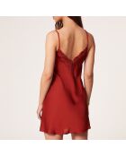 Nachthemd mit Sonnenblumen-Burgundergranat