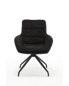 Lot de 2 fauteuils Taragona gris noir foncé - 63x88x44 cm