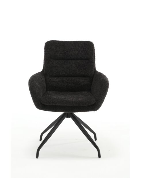 Lot de 2 fauteuils Taragona gris noir foncé - 63x88x44 cm