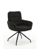 Lot de 2 fauteuils Taragona gris noir foncé - 63x88x44 cm