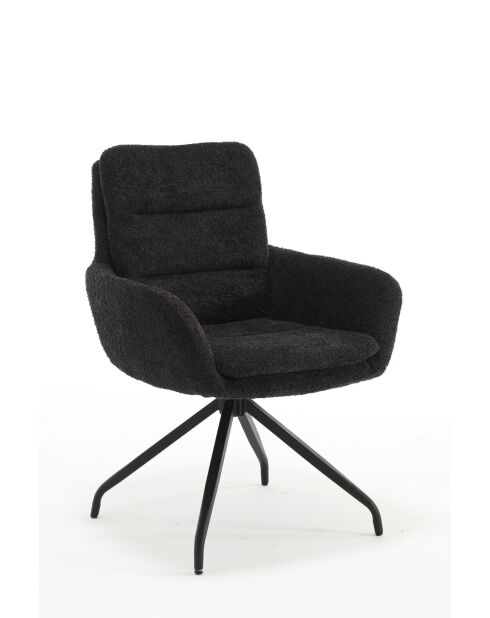 Lot de 2 fauteuils Taragona gris noir foncé - 63x88x44 cm