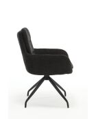 Lot de 2 fauteuils Taragona gris noir foncé - 63x88x44 cm