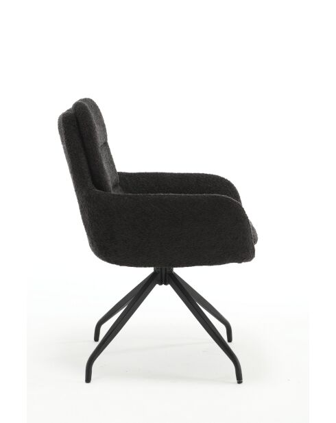 Lot de 2 fauteuils Taragona gris noir foncé - 63x88x44 cm