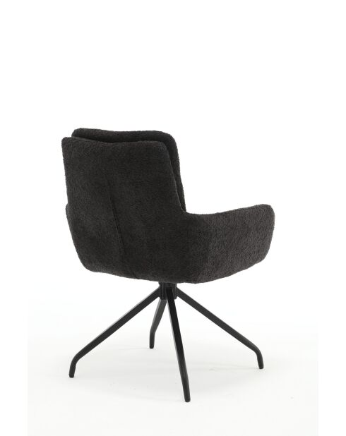 Lot de 2 fauteuils Taragona gris noir foncé - 63x88x44 cm