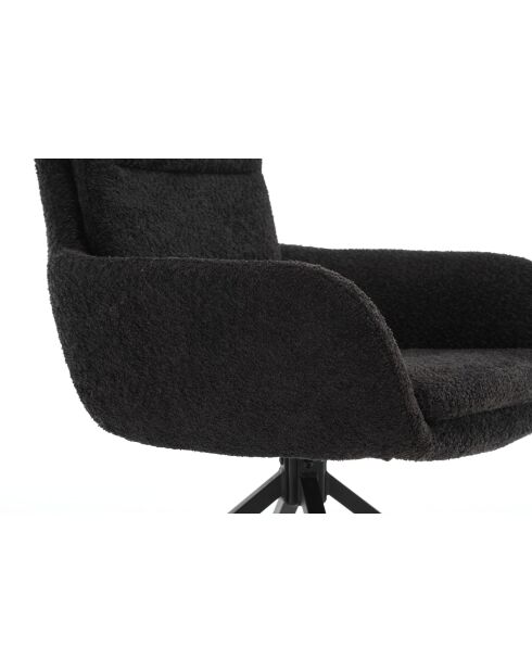 Lot de 2 fauteuils Taragona gris noir foncé - 63x88x44 cm