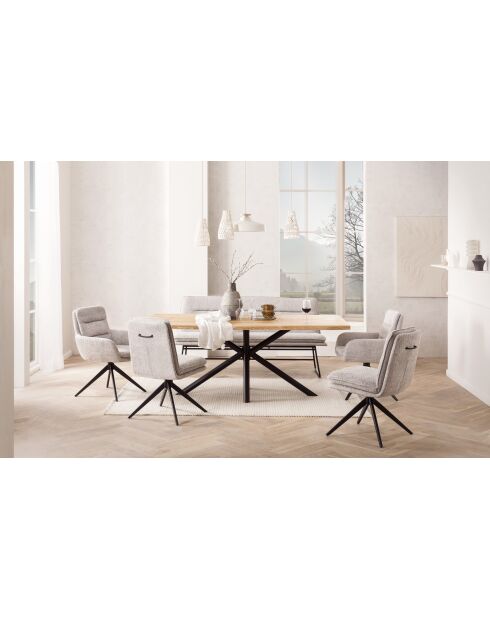 Table chêne massif huilé naturelle - 180x77x90 cm