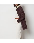 Manteau olive carreaux violet