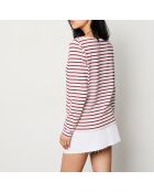 T-shirt met bordeauxrode strepen van Batou