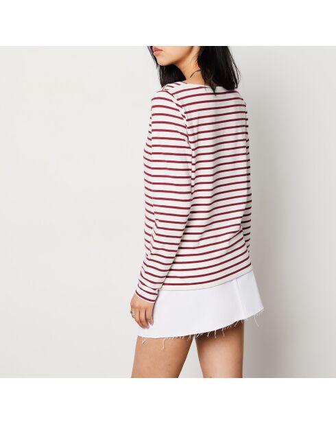 T-shirt met bordeauxrode strepen van Batou