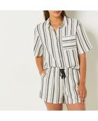 Camicia Kaitlin stampata su fondo bianco